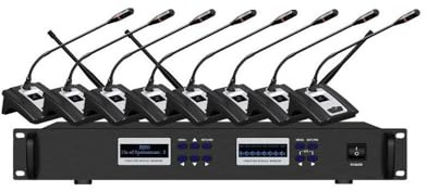Digital Discussion System DDS6800 8 Channels Wireless Conference Room Meeting Microphone (1 President 7 Delegate Mic)