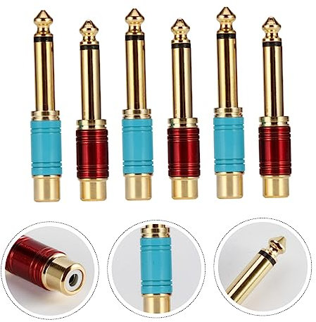jojofuny Adaptateur Jack 6 35 Mm vers Jack Femelle Lot De 6 Pièces Anti-dérapant Qualité Audio Idéal pour Guitare Et Chaîne Stéréo
