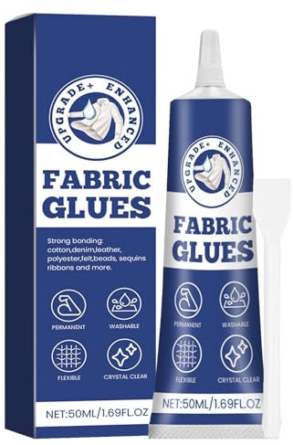 Glue textil: pegamento textil | Secado rápido | Adhesivo potente y lavable para parches, trabajo manual y reparaciones | Fácil de usar e ideal para reparaciones rápidas