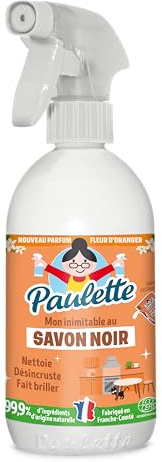 Paulette - Savon Noir aux Cristaux de Soude - Parfum Fleur d'Oranger -500mL | Ultra-Dégraissant Ménager Multi-Surface - 99,9% d'Ingrédients d'Origine Naturelle - Ecocert - Fabriqué en France