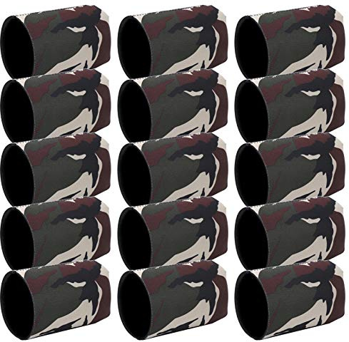 Jxngery Neopreno Cerveza Puede refrigerador Mangas 15 unids Aislado portavasos frío Mantener Cubierta para Camping Buceo (Camuflage OD Green)