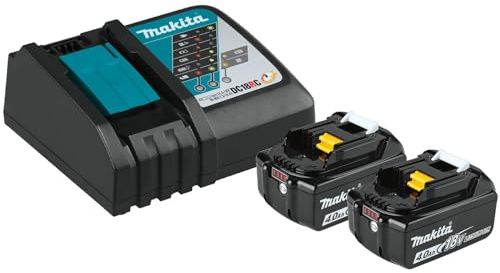 Makita BL1840BDC2X 18V LXT Lithium-Ion Battery and Rapid Optimum Charger Starter Pack (4.0Ah)