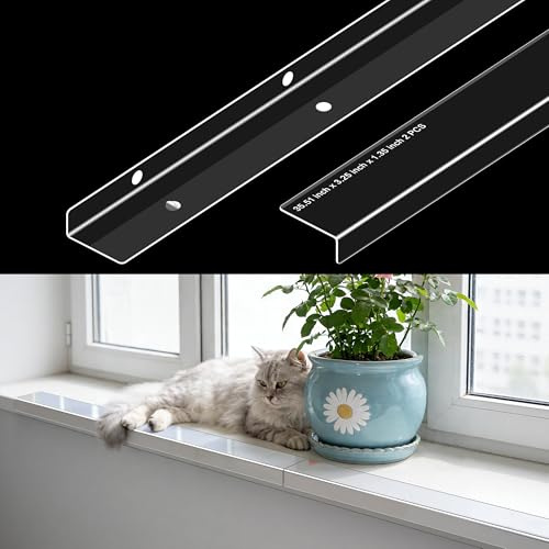Frychee Ultra Clear Window Sill Protector - Scratch & Chew Proof Pet Guard for Dogs & Cats, Easy Install Transparent Ledge Cover, No Residue
