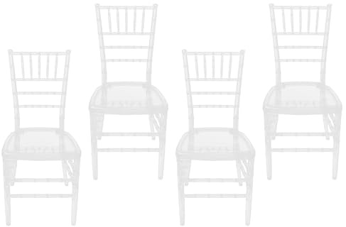 Dokiiovo Transparenta stolar set om 4, eleganta polykarbonatstolar, stapelbara, genomskinliga matrumsstolar för vardagsrum, festsal, inomhus- och utomhusbruk (modell C)