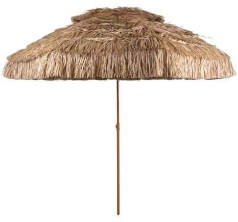 AUNMAS Sombrilla de Patio, Sombrilla de Paja para Exteriores de Estilo Hawaiano de Doble Techo para Jardín, Playa, Terraza, Piscina en el Patio Trasero
