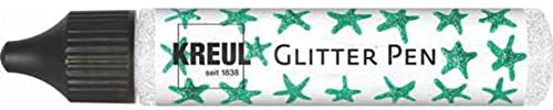 KREUL 49846 - Glitter Pen silber, Glitzer Effektfarbe im handlichen 29 ml Pen, zum Verzieren, Beschriften und Dekorieren von vielfältigen Materialien, hergestellt auf Wasserbasis