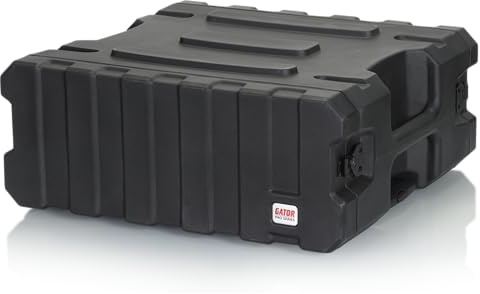 Gator Cases Rollkoffer Rack Case mit 19 4U Tiefe, Tragegriff und versenkten Rollen; schwarz (G-PROR-4U-19)