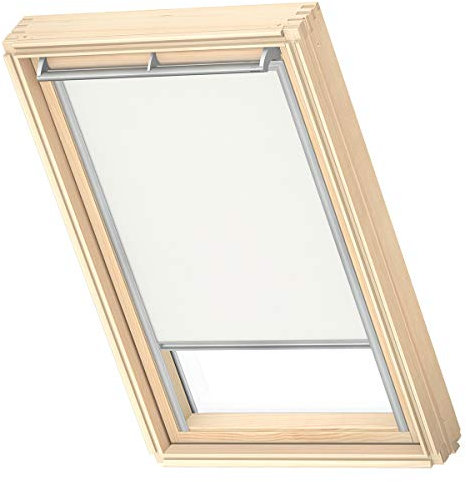 VELUX Original Dachfenster Sichtschutzrollo für CK04, Weiß, mit Grauer Führungsschiene