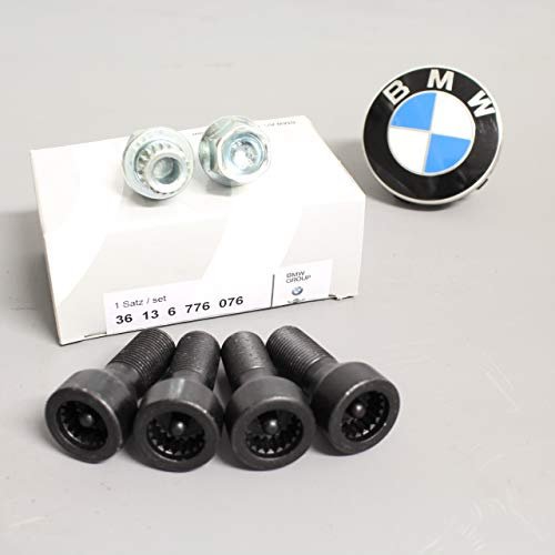 Original BMW Radschraube, M14 x 1,25, Edelstahl, Schwarz, 4 Stück, Radmutter