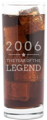 Vaso grabado Highball – Diseño del Año de la Leyenda 2007 – Regalos de cumpleaños 18 para niños – Copa de cóctel