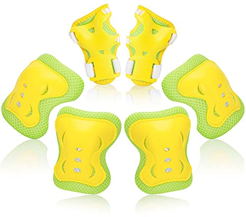 Knieschoner für Kinder und Jugendliche, Ellenbogenschützer, Handgelenkschoner, Schutzausrüstung, Set, für Kinder-Rollschuhe, Radfahren, Skateboard, Inlineskaten, Rollerfahren, BMX-Fahrräder und andere