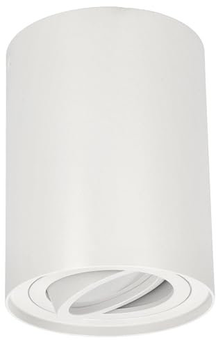 EDO Spot Plafonnier en Saillie Rond Blanc SKAND 1 Orientable - Spot Plafond en Aluminium avec Douille GU10 - Applique de Plafond Ø95x125 mm pour Salon, Cuisine, Couloir, Bureau