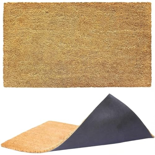 Ecomills Coco Coir Doormat, 36 x 48, 0.5 Thick Natural Coconut Fiber Mat with Vinyl Non-Slip Backing, Heavy Duty Front Door Entrance Mat