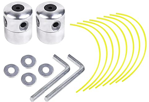 Gotetiso 2 Piezas Cabezal Desbrozadora Universal Aluminio Cortabordes Aluminio Desbrozadora Cesped Cabeza Cabezal Doble de Hilos Cabezal Desbrozadora Garden de Nailon Hilos