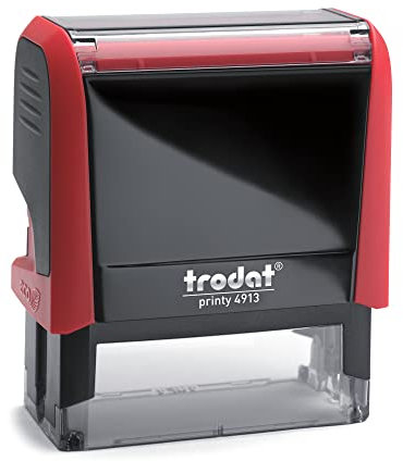 Trodat Printy 4913 - Custom - Gehäusefarbe Rot (Abdruckfarbe Grün) - 58x22mm - 6 Zeilen - personalisierbarer Namensstempel, Adressstempel oder Firmenstempel