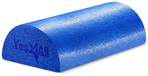 Yes4All Rodillos de media espuma para terapia física, rollo de espuma de polietileno redondo de densidad suave para masaje de espalda, ejercicio de yoga, 12 pulgadas