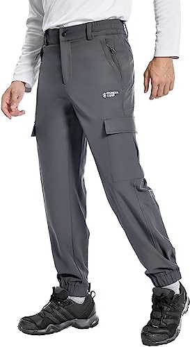 Pioneer Camp Pantalones de senderismo para hombre, impermeables, para exteriores, trekking, para trabajo, gris, XL