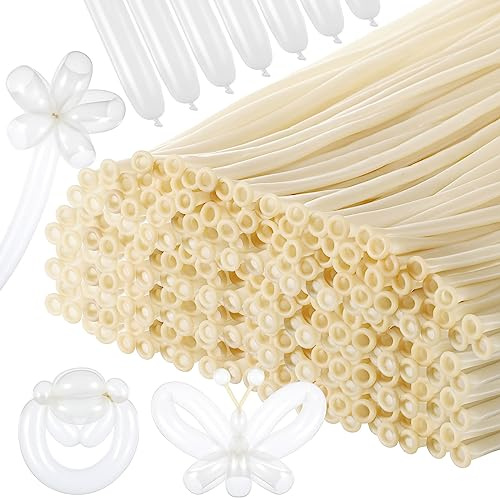 Lenwen 1000 Pcs Long Balloons Bulk 260 Latex Twisting Balloons Decoration for Birthday, Wedding, Festival, Clowns, Party Supplies(Clear)