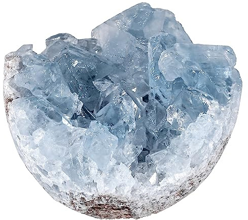 mookaitedecor Celestite Bleu Pierres et Cristaux Naturelle pour Mineraux Collection Druse Cristal Decoratif
