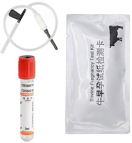 Tnfeeon Kit de Prueba de Embarazo de Vaca, Papel de Prueba de Embarazo de Vaca, Herramienta de Prueba de Detección Temprana de Ganado Desechable para Suministros de Ganado