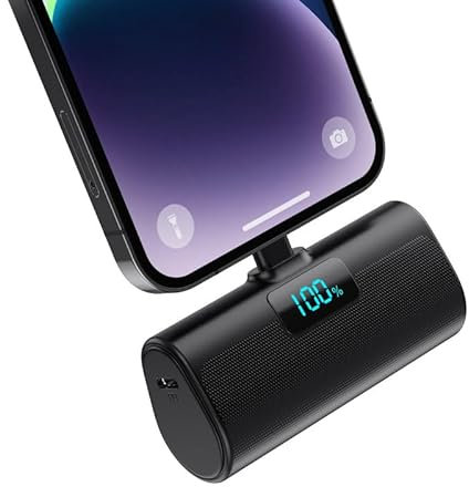 HETP Mini Power Bank 5200mAh, 20W PD Ricarica Rapida Powerbank, Ultra Compatto Caricatore Portatile con LCD Display Batteria Esterna per iPhone 14/14Pro Max/13/13 Pro Max/12/12Pro/11/X/XR/8/7/6 ecc