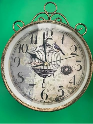 Uposao Zweiseitige Bahnhofsuhr,Doppelseitige Wanduhr Retro Wanduhr Vintage Halterung Hängende Dekoruhr Wanduhr Mit Halterung Für Drinnen Und Draußen,Haus,Garten,Küche,Hof,Wohnzimmer 25CM