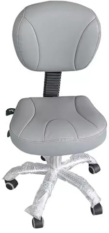 Sattelhocker Rollhocker Ergonomischer Grauer Rollinghocker für Die Zahnärztliche Medizinische Klinik, Höhe Einstellbar 48cm - 61cm Computer Task Stuhl, Bar-/ Küchen-/ Salonhocker, Um Darauf zu Sitzen