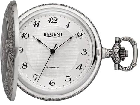 REGENT Herren Taschenuhr Analog Gehäuse grau URP725 Analoguhr