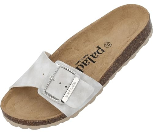 Palado Sandalias para mujer Malta EGS Haze - Sandalias cómodas con suela de ante - Fabricado en España, Terciopelo gris, 41 EU