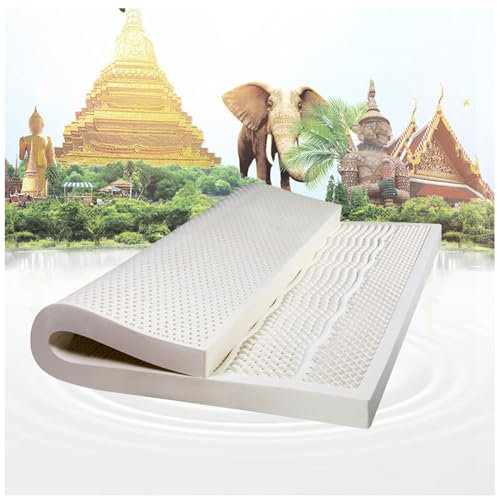 WKXTECZT Latex-Matratze, Superweich, 100% Natürlich, Schlichtes Design, Entspannende Schlafzimmer-Latex-Matratze Mit Topper, Naturlatex-Matratzenauflage,4in,150x200cm(59x79in)