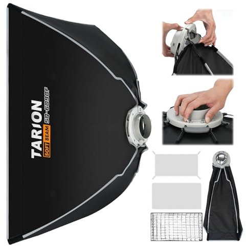 TARION Collapsible Softbox with Bowens Mount - 60x90cm / 24x36in Rectangular Soft Box with Quick Release & Setup for Studio Filming Light Photography SQ-6090F SOFTBEAM