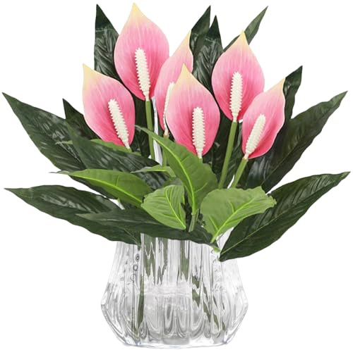 astylishome Ramo de hortensias artificiales para exteriores, 6 unidades, para interiores y exteriores, jardín, decoración del hogar, ramos de simulación rosa 1512