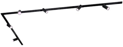 Ledvion Schienensystem lampen 3m 1-Phasen Schwarz 6-flammig RGB | Mit Leuchtmitteln geliefert fuer Wohnraum Kueche und Essbereich