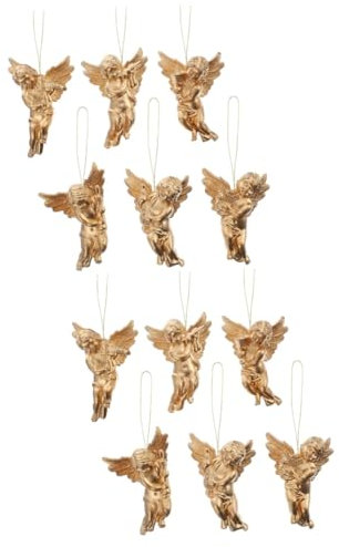 TOPBATHY 60 STK Engelsflügel Anhänger Weihnachtsengel Dekoration Mini hängende Engel weihnachtsbaumengel weihnachtsbaumdeko Weihnachtsschmuck Weihnachtsbaum hängende Dekoration Plastik