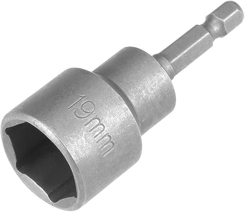 Fixinus Llave de vaso magnética de 19 mm, 1/4 pulgadas hexagonal para taladros, destornillador de tuerca y adaptador de vaso de impacto, 1 pieza