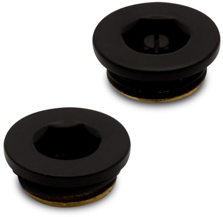 Black Bleed Valve & Blanking Plug Set for Radiators & Towel Rails ½ BSP