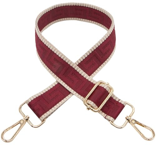 Long Keeper Correas para Bolsos 3,8cm de Ancho Correa de Bolsos Hombro Mujer Ajustables 72-129cm Bandolera para Bolso, Correas para Bolsos Bandolera, Mochila (Burdeos)