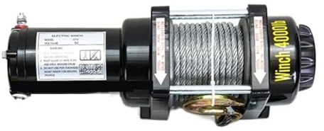 HFYZYG Cabrestante Eléctrico Portátil De 12V, 24V, 2000lb, 12000lb, For Coche, Camión, Remolque De Barcaza, Herramienta De Mano, Extractor De Cuerda De Alambre De Acero Potente Seguro(4000 lbs 24V)