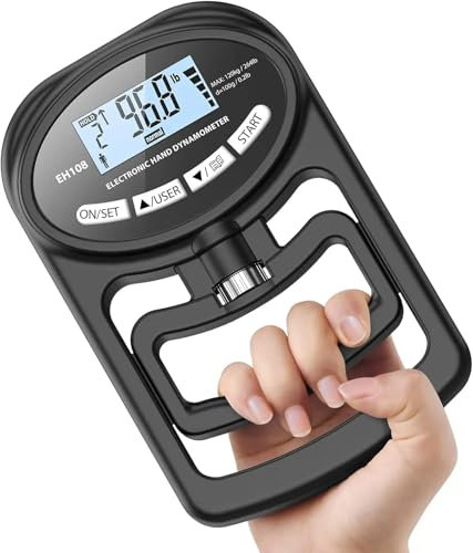 Good Homie Tester di Forza di Presa, dinamometro per Mano da 265 libbre/120 kg, Allenatore di Forza di Presa, dinamometro Digitale per Mano con contatore, per Sport, casa, Scuola, Clinica