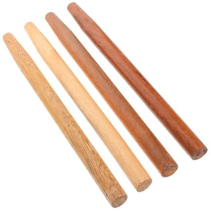 Toyvian 4pcs Hardwood Handle Replacement for Garden Tool Accessories Handles for Axes Hoes Farm Tool