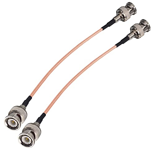 Boobrie RG316 BNC Male to Male Cable 15CM RG316 Coaxial Cable 50Ohm BNC Cable HD-SDI CB Radio Antenna for CCTV DVR Video Signals Antenna Portable Amateur Radio Scanner Pack of 2