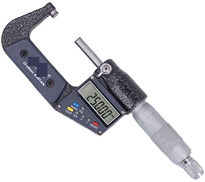 Bügelmessschraube, 0,001 mm Außendurchmesser 25-50mm Chrom-plattiertes Edelstahl Digital-Mikrometer Elektronisches Mikrometer-Messgerät-Messgerät, Hohe Präzision