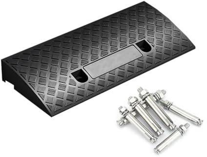 HBOOMOEM Rampes Seuil Robuste，De Porte for AlléE，Seuil Portables en Plastique LéGer for AlléE，Convient Aux AlléEs, Quais De Chargement, Motos, Fauteuils Roulants.(Black,50 * 27 * 10cm)