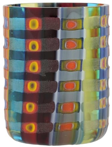 Glass Of Venice Murano Glass Italian Shot Glass 2 oz. Millefiori Hammered Design Multicolor - Shooter glass for liqueur, Limoncello, Tequila, Vodka, Sake Handmade in Venice, Italy