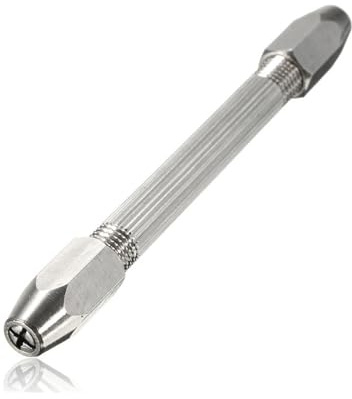 Mandouer Pin Vice Hand Drill, 0.5-3.2mm Chuck Double Ended Mini Drill | Double ended, portable design for jewellery making, resin crafts, model building, wood carving, DIY projects, 1pc included