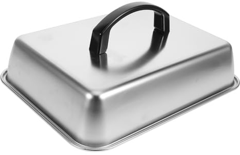 Gadpiparty Couvercle Rectangulaire INOX Antigraisse pour Barbecue et Grill Cloche Fondante pour Fromage et Steaks Facile à Nettoyer Usage Extérieur et Cuisine Occidentale
