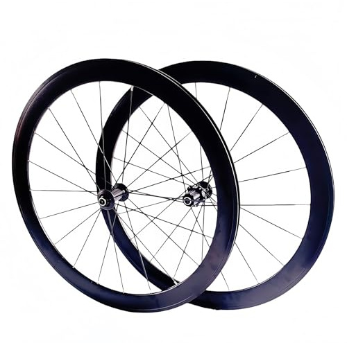 700C Road Bike hjulset aluminiumlegering fälgar 50 mm höjd C/V broms snabbfrigörande för 8/9/10/11 hastighet 20 hål främre och bakre nav svart, 40 mm