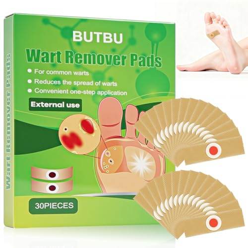 BUTBU 30 Piezas Almohadillas de Maíz Yeso, Apósito Adhesivo para Callos, Parches Callos Pies, Parches para Eliminar Verrugas, para Manos y Pies Maíz Obstinado y Call-os