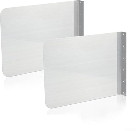 Coppia di paraspruzzi in acciaio inox con viti per la protezione del lavandino e del bagno (grande)