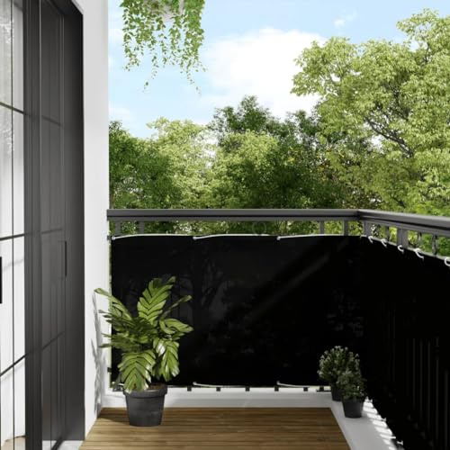 Mokuyary Protección visual para balcón, 90 x 1000 cm, 100 % poliéster Oxford, revestimiento de balcón, cubierta opaca contra el viento para jardín, terraza, exterior
